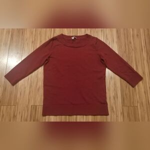 Halogen Merino Wool Red Knit Top